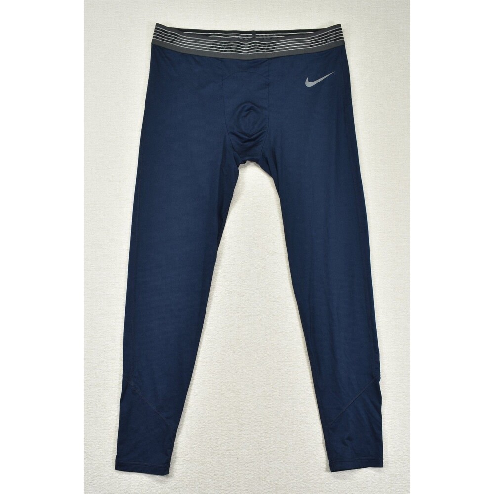 Nike Pro Mens 3XL Navy Blue Compression Graphic Waistband Leggings